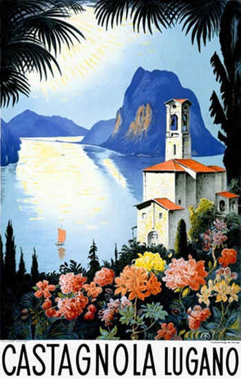 Castagnola Lugano Switzerland Lake Resort | Vintage Travel Posters 1891-1970