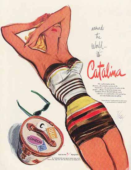 Catalina Swimsuit Ad 1951 Around the World Sex Appeal | Sex Appeal Vintage Ads and Covers 1891-1970