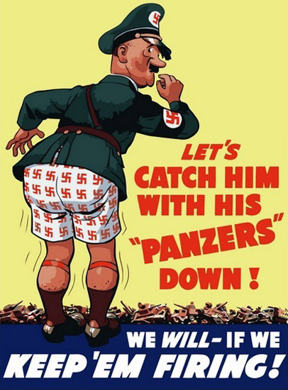 Catch Him With His Panzers Down Adolf Hitler | Vintage War Propaganda Posters 1891-1970