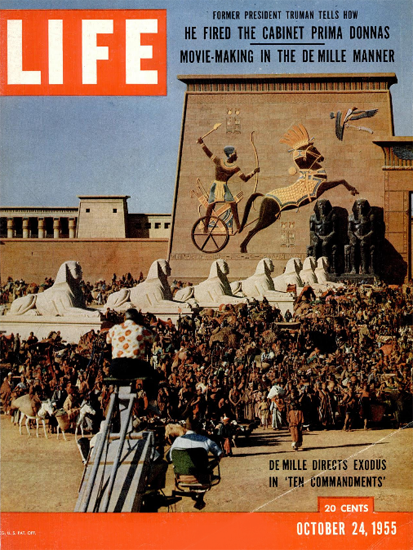 Cecil DeMille Ten Commandments 24 Oct 1955 Copyright Life Magazine | Life Magazine Color Photo Covers 1937-1970