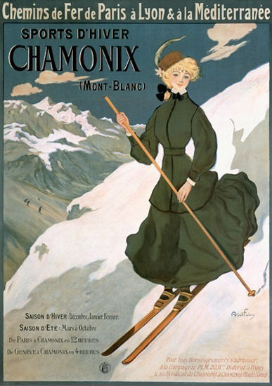 Chamonix Mont-Blanc CF De Paris A Lyon 1910 | Vintage Travel Posters 1891-1970