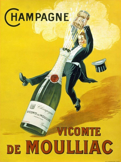 Champagne Vicomte De Moulliac | Vintage Ad and Cover Art 1891-1970