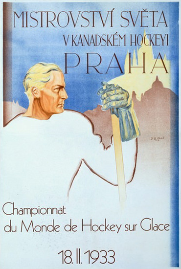 Championnat Du Monde Hockey 1933 Prague | Vintage Ad and Cover Art 1891-1970