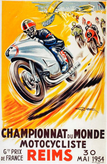 Championnat Du Monde Motocycliste Reims 1954 | Vintage Ad and Cover Art 1891-1970