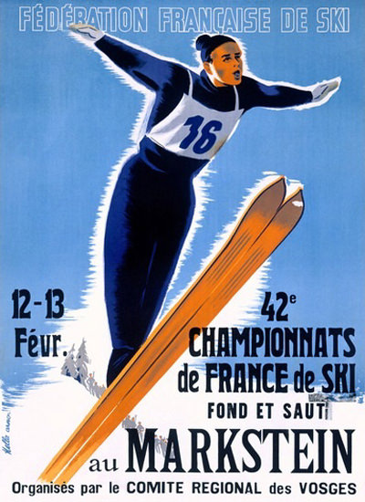 Championnats De France De Ski Markstein Vosges | Vintage Ad and Cover Art 1891-1970