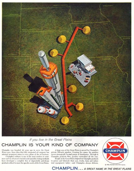 Champlin Gas Your Kind Of Company 1960 | Vintage Ad and Cover Art 1891-1970