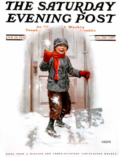 Charles A MacLellan Cover Artist Saturday Evening Post 1912_01_13 | The Saturday Evening Post Graphic Art Covers 1892-1930