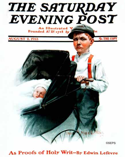 Charles A MacLellan Cover Artist Saturday Evening Post 1913_08_02 | The Saturday Evening Post Graphic Art Covers 1892-1930