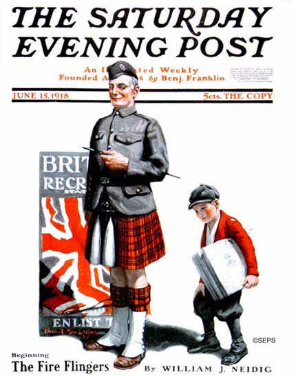 Charles A MacLellan Cover Artist Saturday Evening Post 1918_06_15 | The Saturday Evening Post Graphic Art Covers 1892-1930