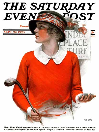 Charles A MacLellan Saturday Evening Post Golf 1923_09_22 | The Saturday Evening Post Graphic Art Covers 1892-1930