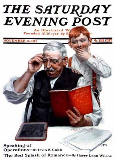 Charles A MacLellan Saturday Evening Post School Arithmetic 1915_11_06 | The Saturday Evening Post Graphic Art Covers 1892-1930