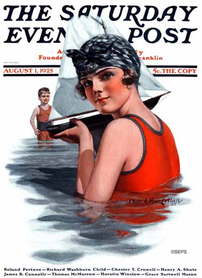 Charles A MacLellan Saturday Evening Post The Sailboat 1925_08_01 | The Saturday Evening Post Graphic Art Covers 1892-1930