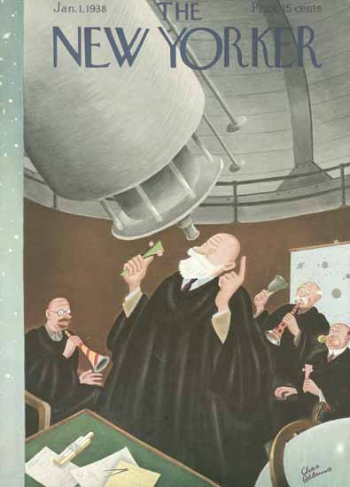 Charles Addams The New Yorker 1938_01_01 Copyright | The New Yorker Graphic Art Covers 1925-1945