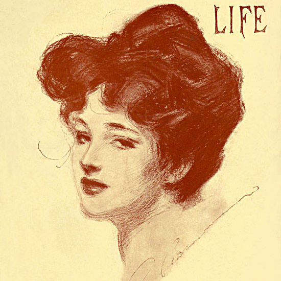 Charles Dana Gibson Life Humor Magazine 1906-04-19 Copyright crop | Best of Vintage Cover Art 1900-1970