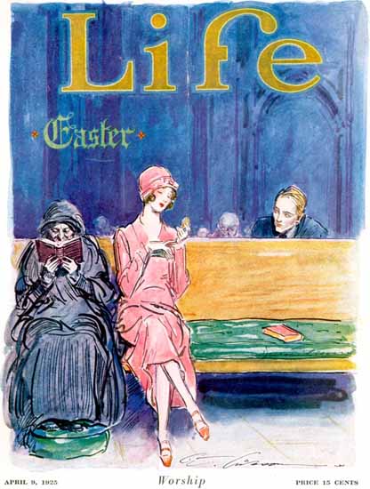 Charles Dana Gibson Life Magazine Easter Worship 1925-04-09 Copyright | Life Magazine Graphic Art Covers 1891-1936