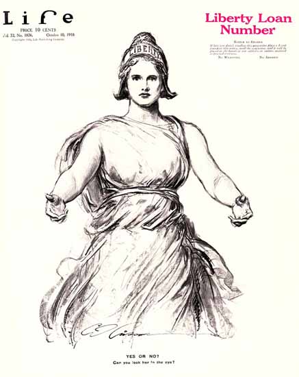 Charles Dana Gibson Life Magazine Liberty Yes No 1918-10-10 Copyright | Life Magazine Graphic Art Covers 1891-1936