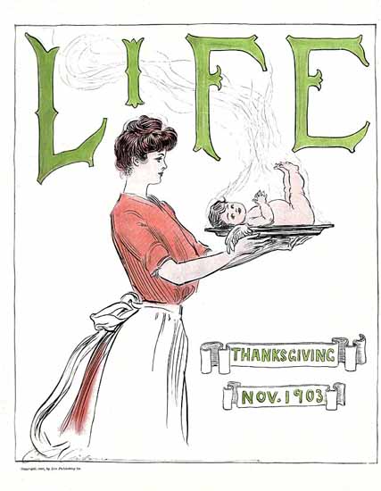 Charles Dana Gibson Life Magazine Thanksgiving 1903-11-05 Copyright | Life Magazine Graphic Art Covers 1891-1936