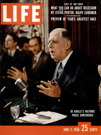 Charles De Gaulle Press Conference 2 Jun 1958 Copyright Life Magazine | Life Magazine Color Photo Covers 1937-1970