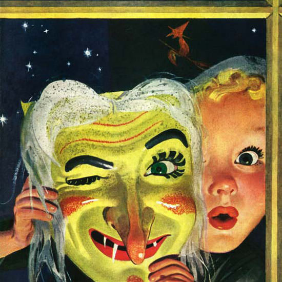 Charles Kaiser Saturday Evening Post Mask 1942_10_31 Copyright crop | Best of 1940s Ad and Cover Art