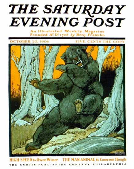 Charles Livingston Bull Saturday Evening Post Cover Art 1906_10_20 | The Saturday Evening Post Graphic Art Covers 1892-1930