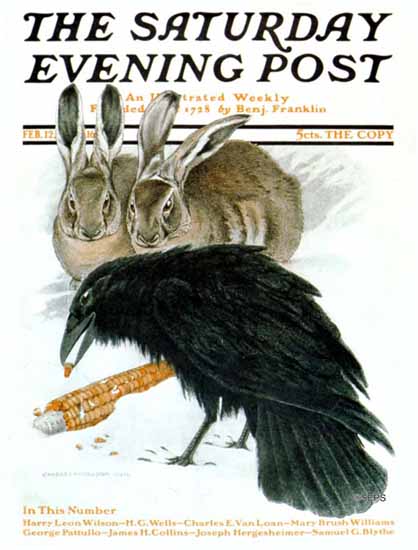 Charles Livingston Bull Saturday Evening Post Cover Art 1916_02_12 | The Saturday Evening Post Graphic Art Covers 1892-1930