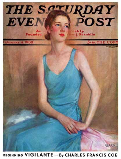 Charles W Dennis Cover Artist Saturday Evening Post 1933_02_04 | The Saturday Evening Post Graphic Art Covers 1931-1969