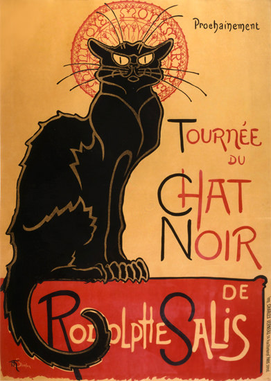 Chat Noir Rodolphe Salis Théophile A Steinlen | Vintage Ad and Cover Art 1891-1970