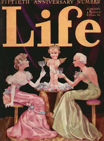 Cheerio New Year Life Humor Magazine 1933-01 Copyright | Life Magazine Graphic Art Covers 1891-1936