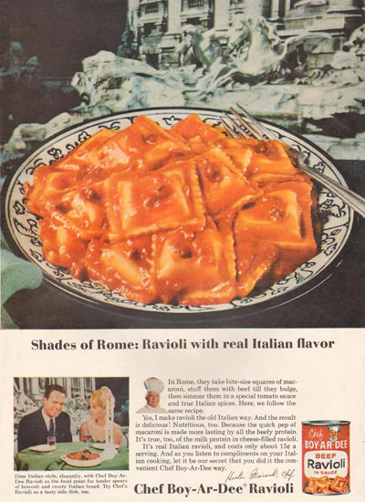 Chef Boy-Ar-Dee Ravioli 1965 | Vintage Ad and Cover Art 1891-1970