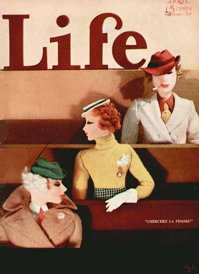 Cherchez La Femme Life Humor Magazine 1933-04 Copyright | Life Magazine Graphic Art Covers 1891-1936