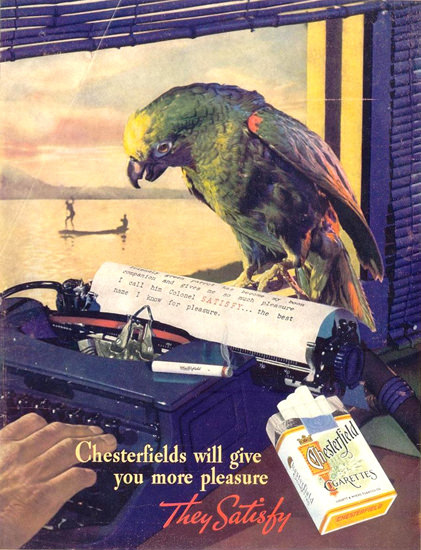 Chesterfield Cigarettes Parrot 1937 | Vintage Ad and Cover Art 1891-1970