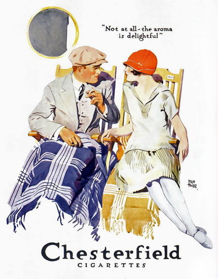 Chesterfield Flirt On Deck Cigarettes 1926 | Mad Men Art | Vintage Ad ...