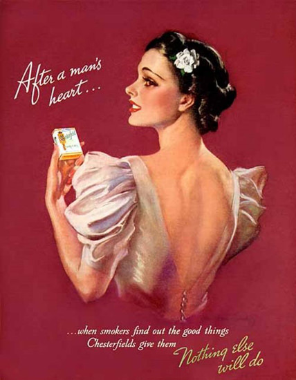 Chesterfield Girl After A Mans Heart 1937 | Sex Appeal Vintage Ads and Covers 1891-1970