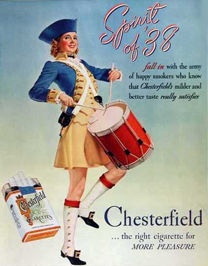 Chesterfield Spirit Of 1938 Army Happy Smokers | Sex Appeal Vintage Ads and Covers 1891-1970