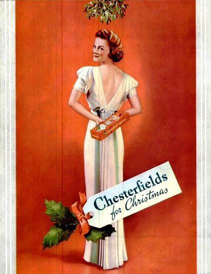 Chesterfields For Christmas 1937 | Sex Appeal Vintage Ads and Covers 1891-1970