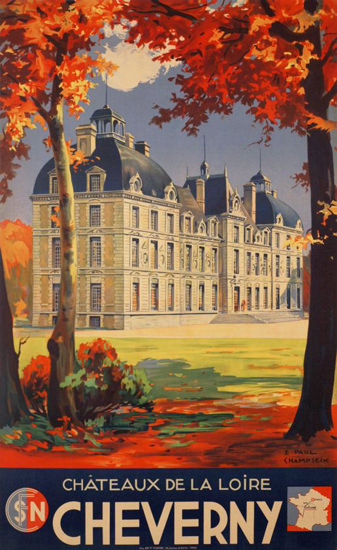 Cheverny Chateau De La Loire 1937 France | Vintage Travel Posters 1891-1970