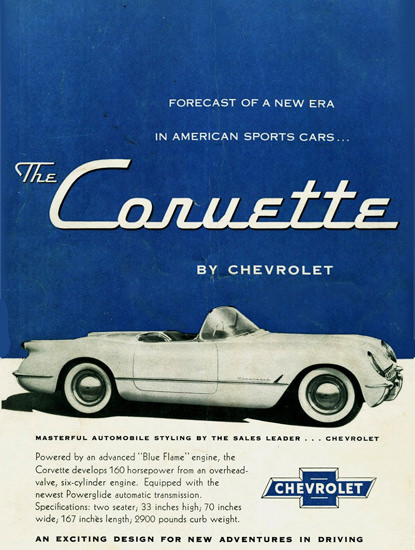 Chevrolet Corvette 1954 Exciting Design | Vintage Cars 1891-1970