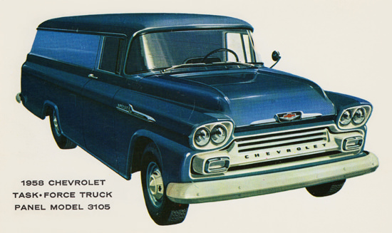 Chevrolet Task Force Truck Panel 3105 1958 | Vintage Cars 1891-1970