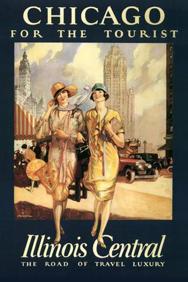 Chicago For Tourists Illinois Central Travel Luxery | Sex Appeal Vintage Ads and Covers 1891-1970