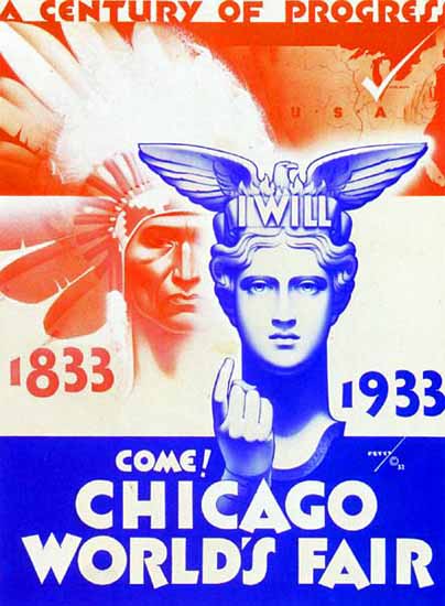 Chicago Worlds Fair 1933 Come George Petty | Vintage Ad and Cover Art 1891-1970