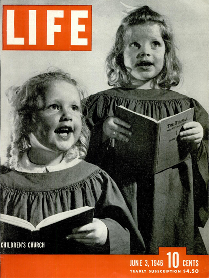 Childrens Church 3 Jun 1946 Copyright Life Magazine | Life Magazine BW Photo Covers 1936-1970