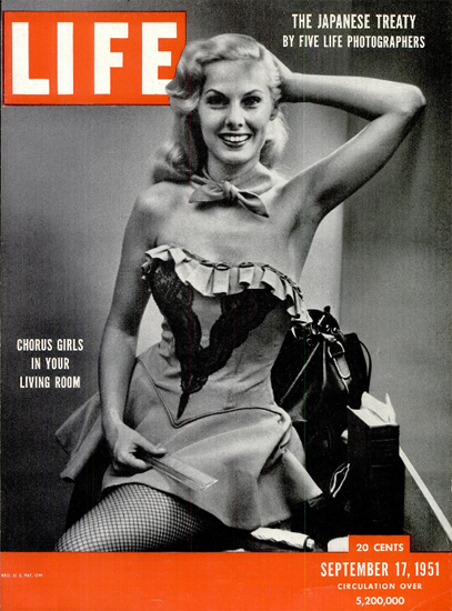 Chorus Girls in your Living Room 17 Sep 1951 Copyright Life Magazine | Life Magazine BW Photo Covers 1936-1970