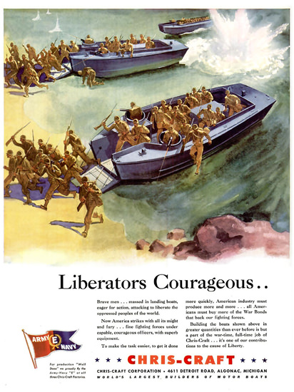 Chris-Craft Liberators Courageous | Vintage War Propaganda Posters 1891-1970