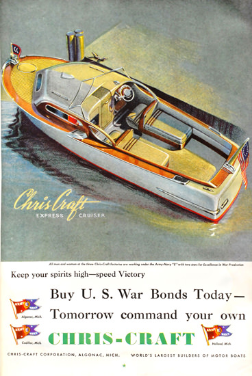 Chris-Craft US War Bonds Today | Vintage War Propaganda Posters 1891-1970