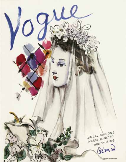 Christian Berard Vogue Cover 1937-03-31 Copyright | Vogue Magazine Graphic Art Covers 1902-1958