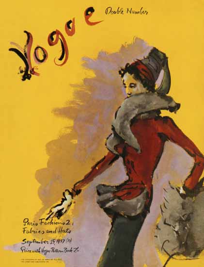 Christian Berard Vogue Cover 1937-09-15 Copyright | Vogue Magazine Graphic Art Covers 1902-1958