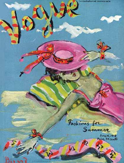 Christian Berard Vogue Cover 1939-06-15 Copyright | Vogue Magazine Graphic Art Covers 1902-1958