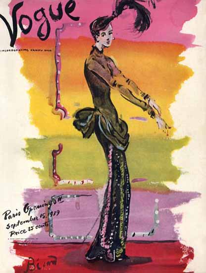 Christian Berard Vogue Cover 1939-09-15 Copyright | Vogue Magazine Graphic Art Covers 1902-1958