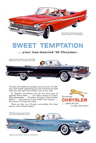 Chrysler 1959 Sweet Temptation Lion-Hearted | Vintage Cars 1891-1970