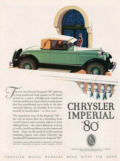 Chrysler Imperial 80 Automobile Green | Vintage Cars 1891-1970